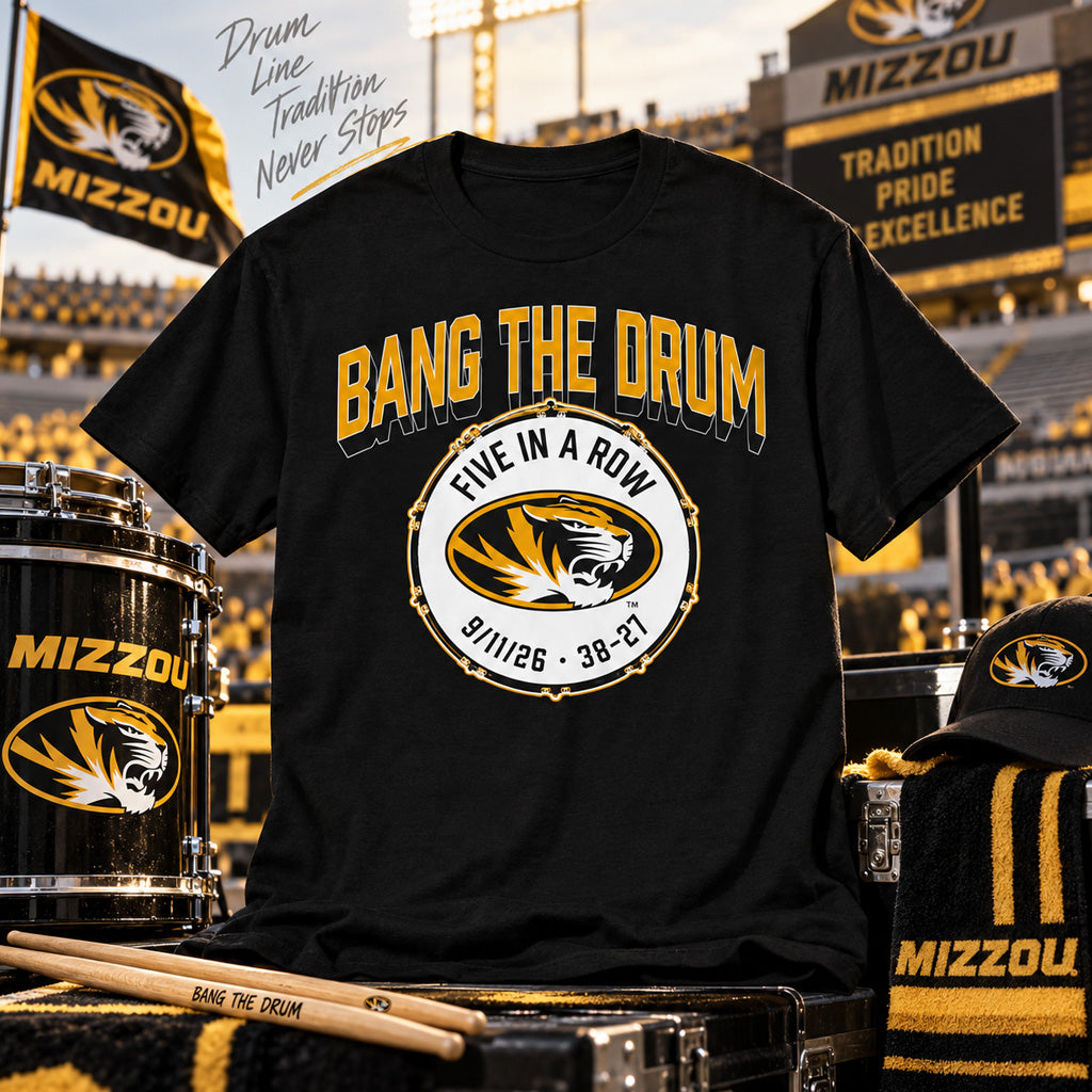 Missouri Football Bang The Drum Graphic Shirt for College Football Fans