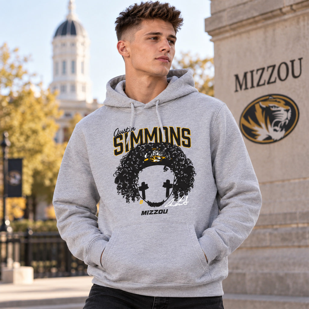 Missouri Tigers Football Austin Simmons Blank Face Graphic Shirt for College Football Fans