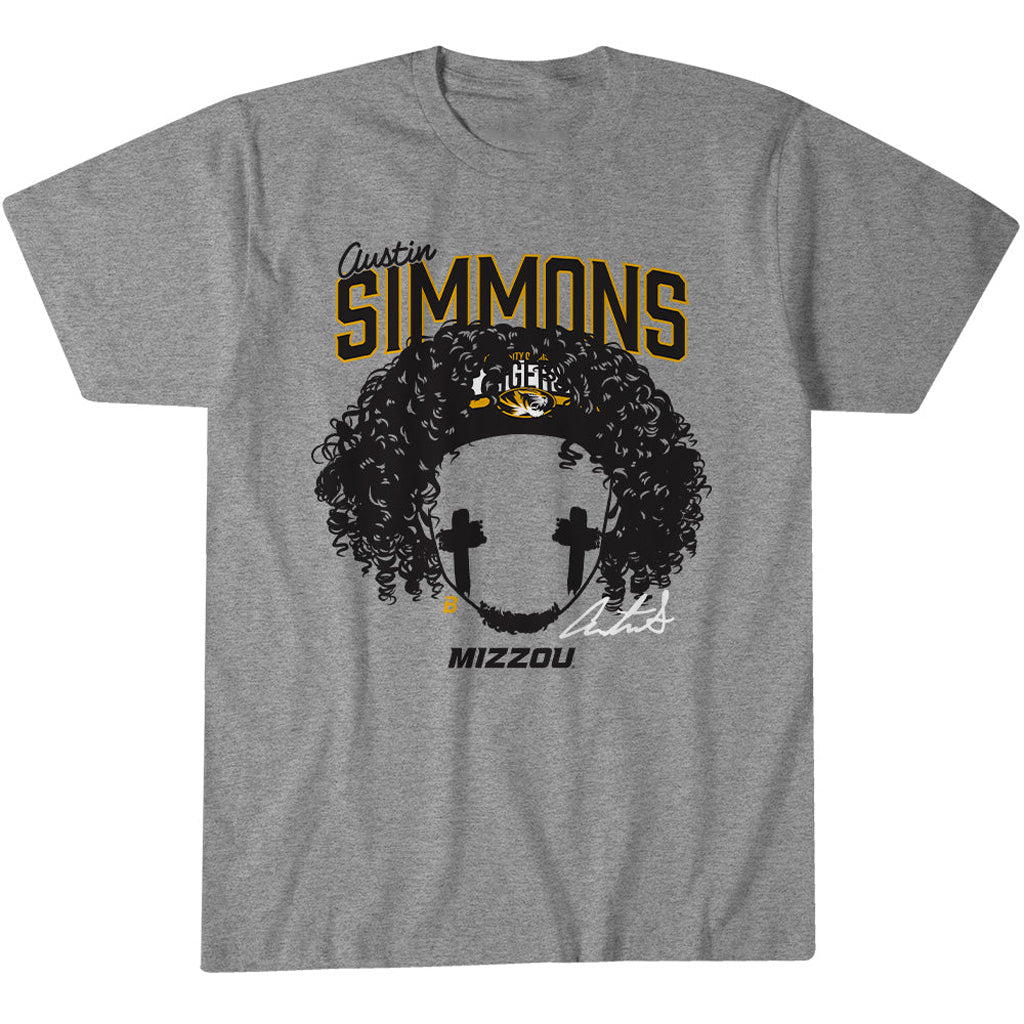 Missouri Tigers Football Austin Simmons Blank Face Graphic Shirt for College Football Fans