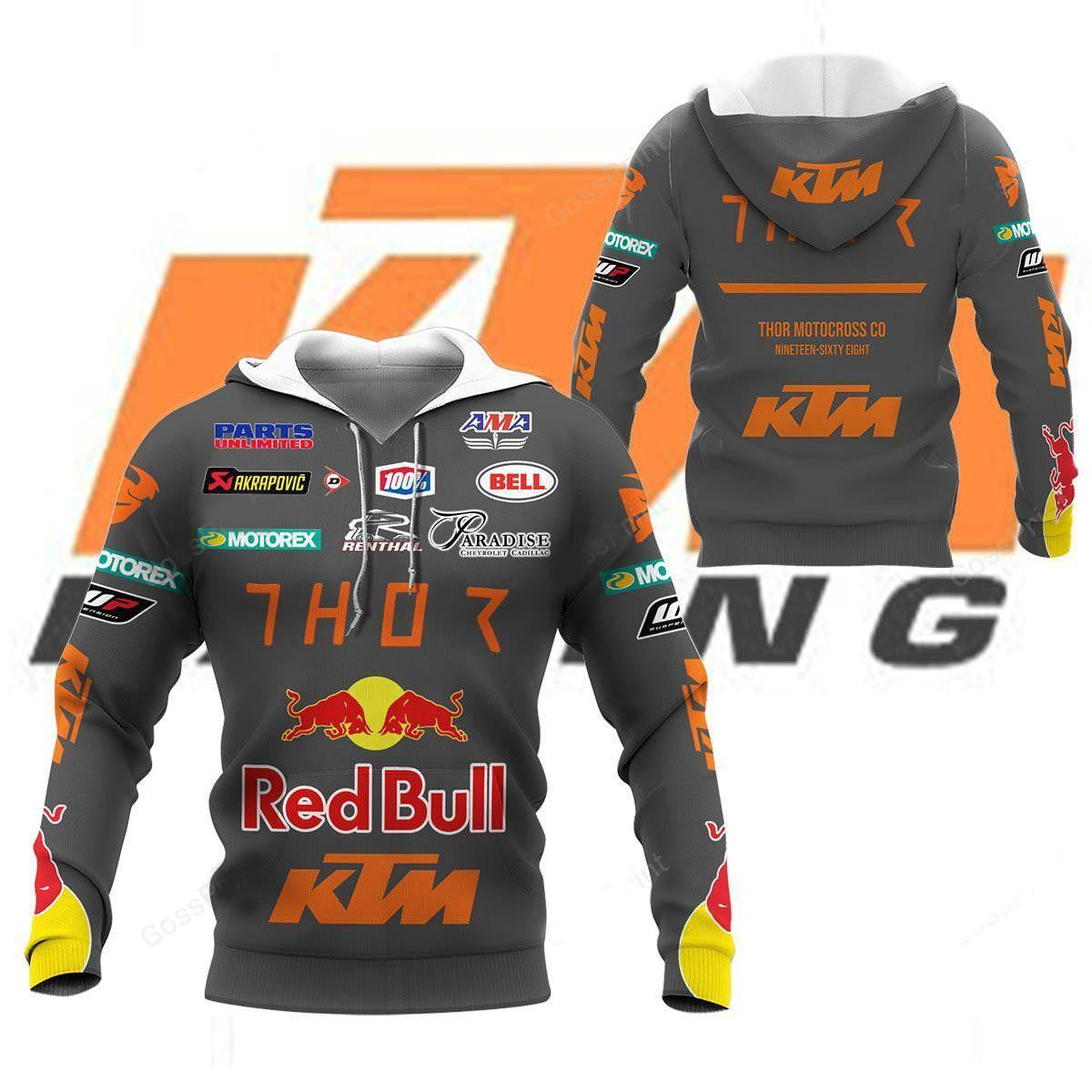 Motogp Red Bull Ktm Racing, Ktm Factory Racing All Over Print Hoodie, Zip Hoodie 16