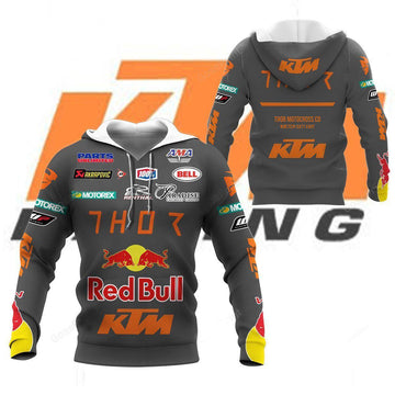 Motogp Red Bull Ktm Racing, Ktm Factory Racing All Over Print Hoodie, Zip Hoodie 16