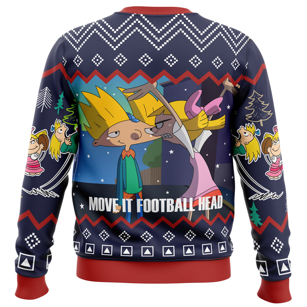 Move It Football Head Hey Arnold! Ugly Christmas Sweater