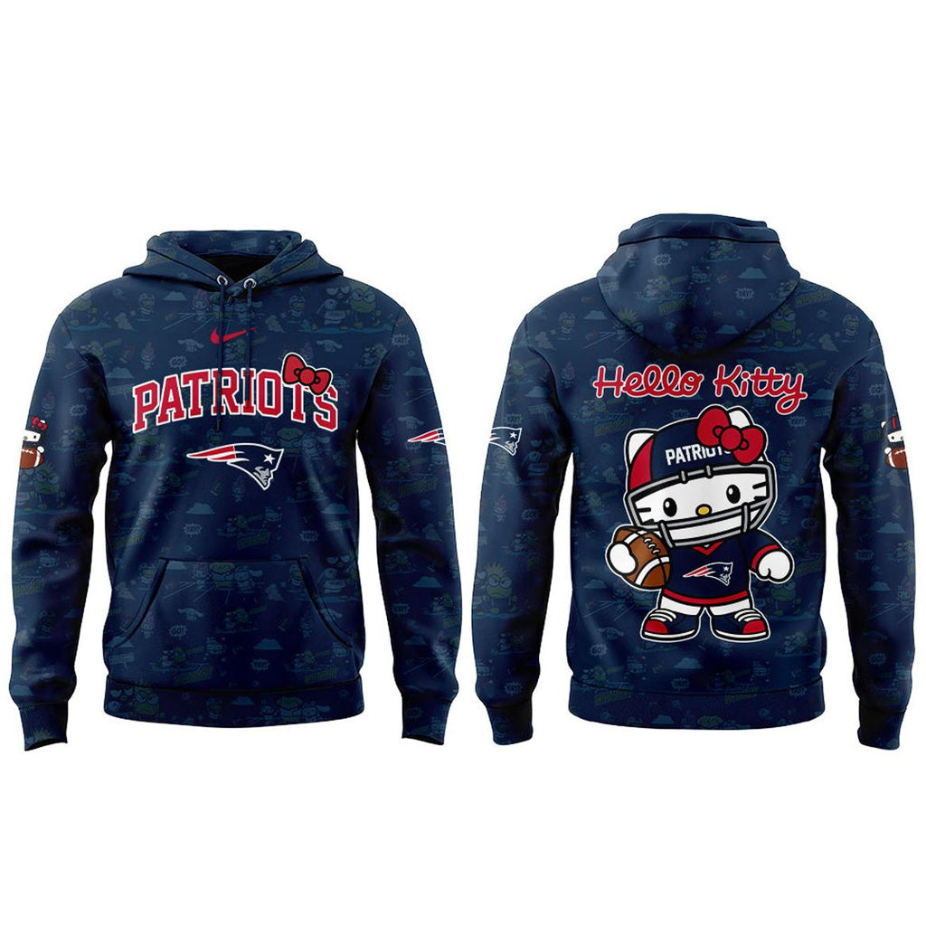 New England Patriots x Hello Kitty Night 2026 Graphic Hoodie for Football and Hello Kitty Fans