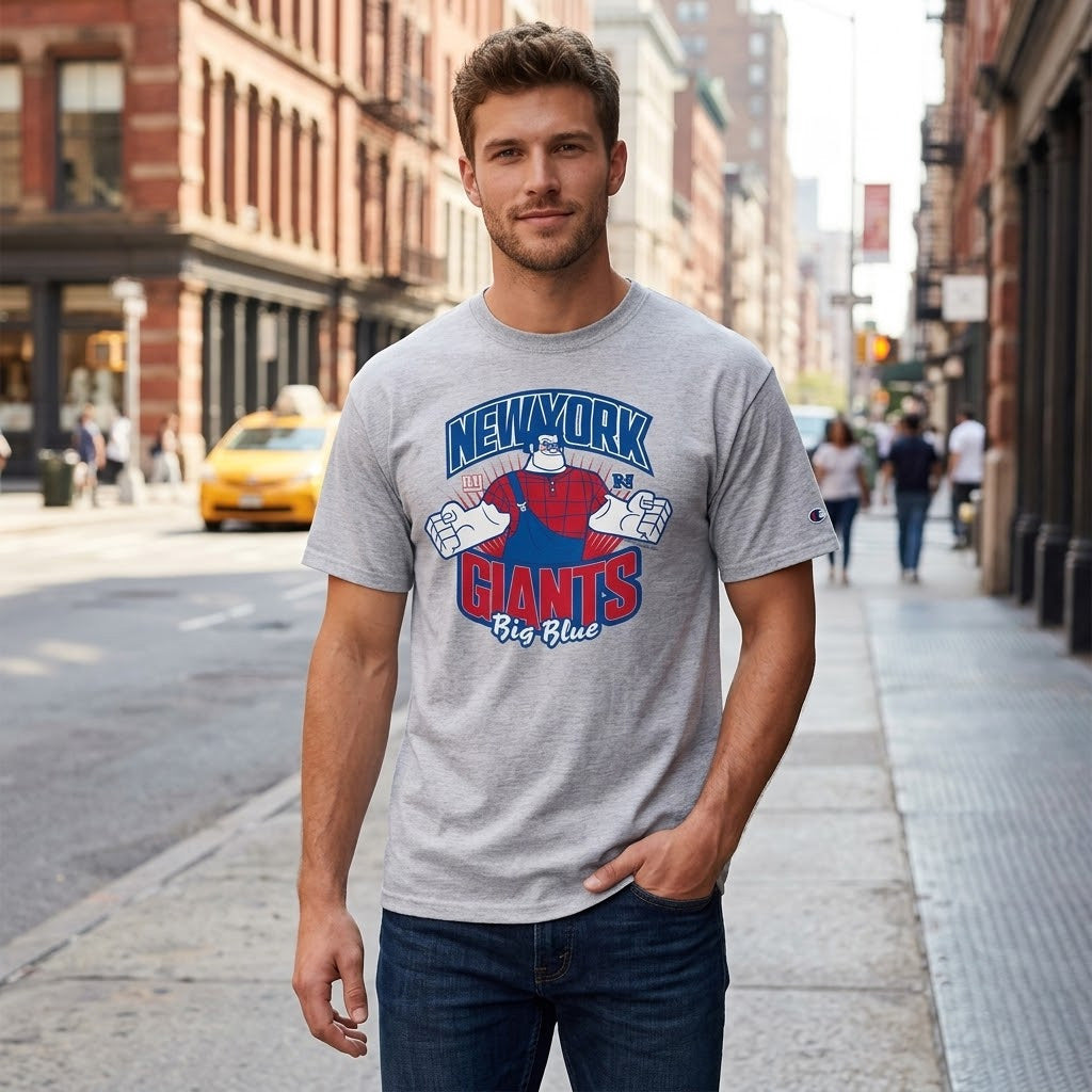New York Giants x Wreck-It Ralph Big Blue 2026 Graphic Shirt for Football Fans