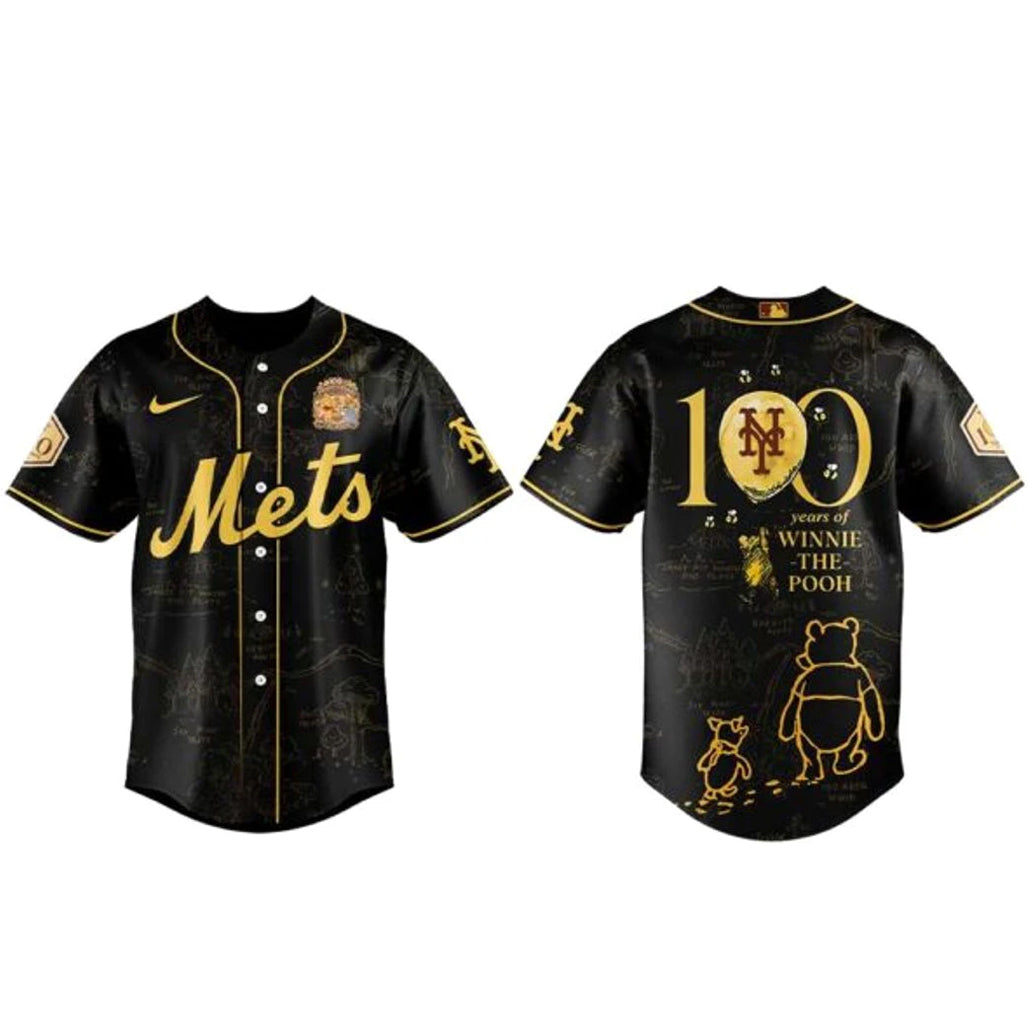 New York Mets x Winnie The Pooh 100th Anniversary Baseball Jersey