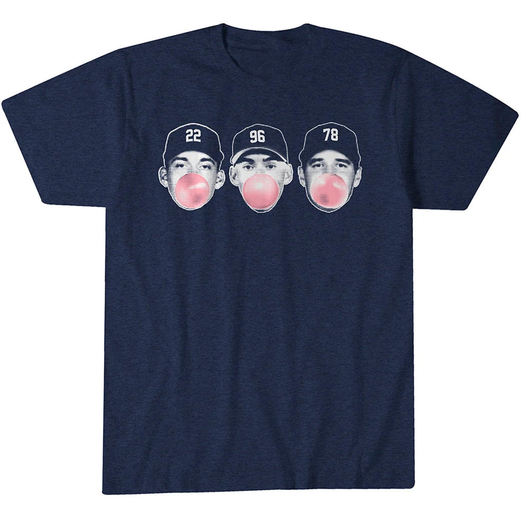 New York Yankees Ben Rice Spencer Jones & George Lombard Jr Bronx Bubbles Graphic Shirt for Baseball Fans