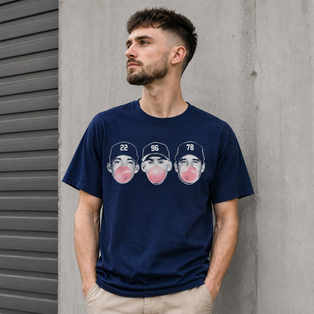 New York Yankees Ben Rice Spencer Jones & George Lombard Jr Bronx Bubbles Graphic Shirt for Baseball Fans