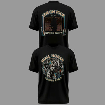 Niall Horan Live on Tour 2026 Dinner Party Graphic Shirt for Niall Horan Fans