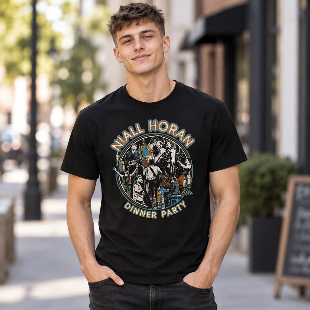 Niall Horan Live on Tour 2026 Dinner Party Graphic Shirt for Niall Horan Fans
