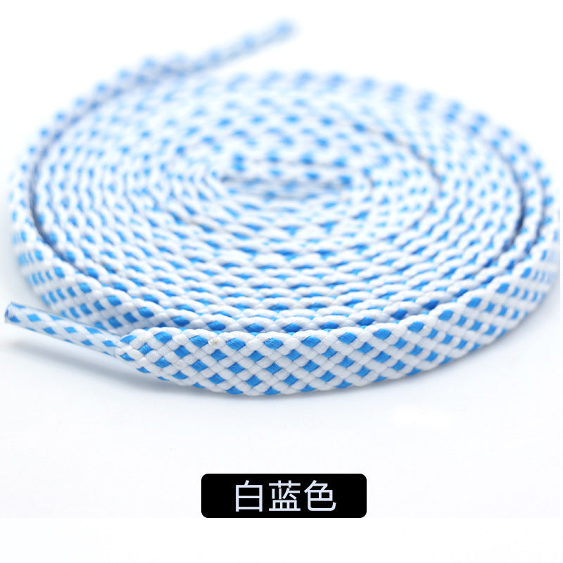 Suitable for Li Ning Color Flat Lacing Basketball Shoes Black and White Board Shoes Shen Dun Flashing City Anta Running Double-Layer Blue