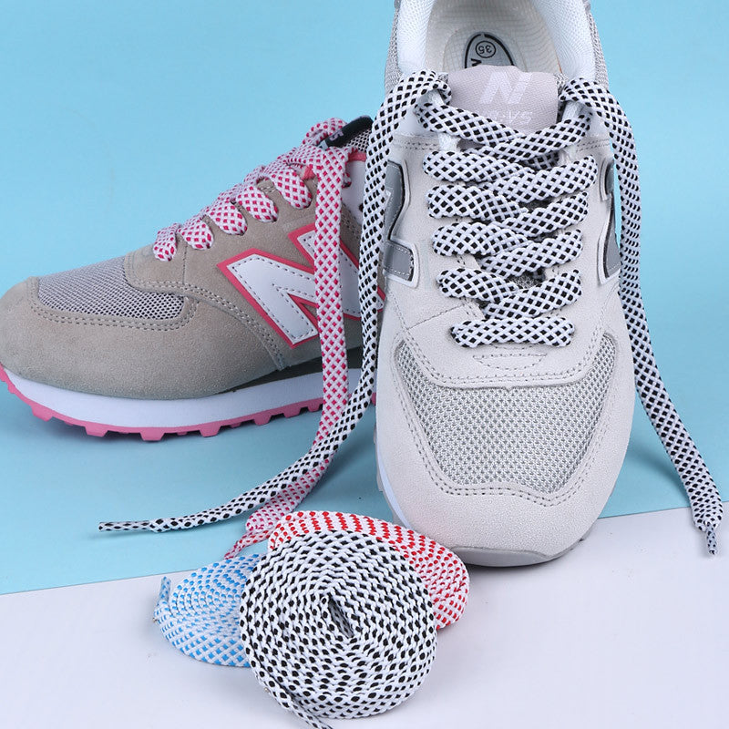 Suitable for Li Ning Color Flat Lacing Basketball Shoes Black and White Board Shoes Shen Dun Flashing City Anta Running Double-Layer Blue
