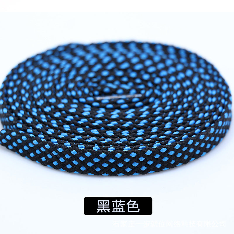 Suitable for Li Ning Color Flat Lacing Basketball Shoes Black and White Board Shoes Shen Dun Flashing City Anta Running Double-Layer Blue