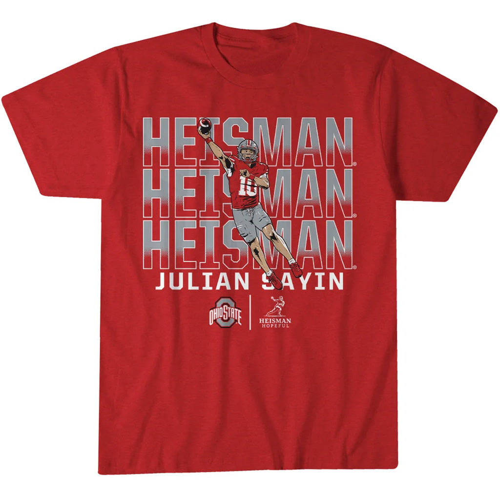 Ohio State Buckeyes Football Julian Sayin Heisman Hopeful Name Pose Graphic Shirt for College Football Fans