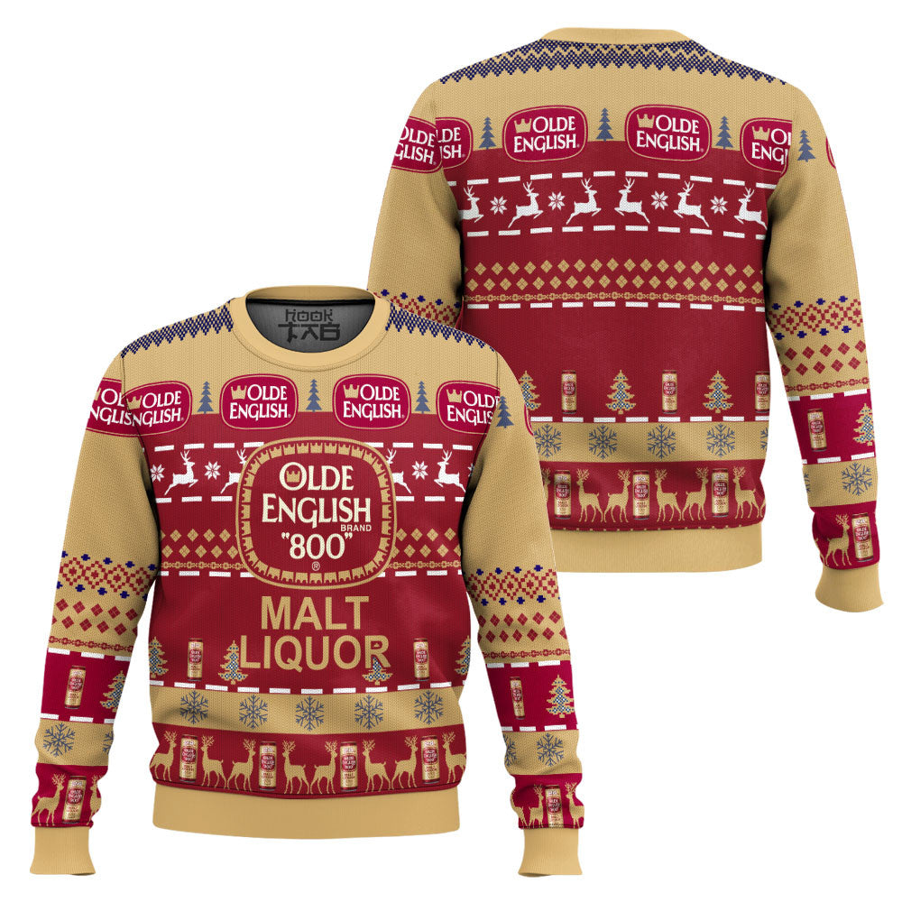 Olde English 800 Malt Liquor Ugly Christmas Sweater
