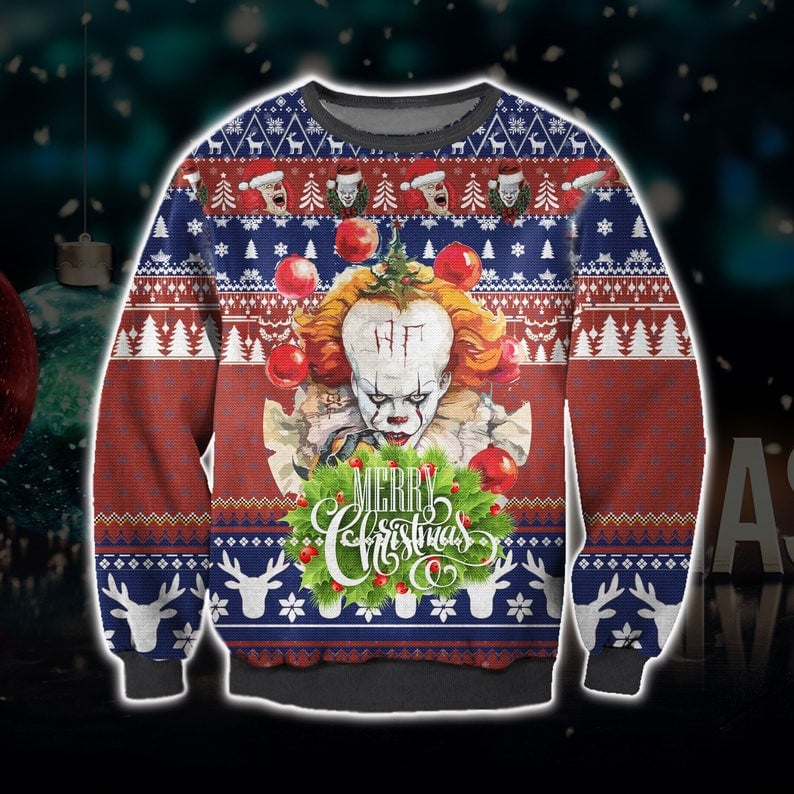 Pennywise It Ugly Sweatshirt, Christmas Ugly Sweater