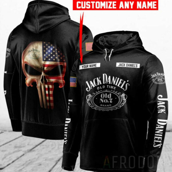 Personalized Skull Jack Daniel's Hoodie, Gift For Fan 3d All Over Print Shirt Hoodie 2596