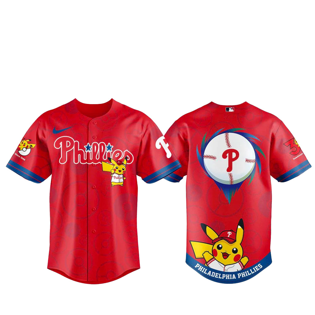 Philadelphia Phillies 30th Anniversary Pokemon Night Baseball Jersey