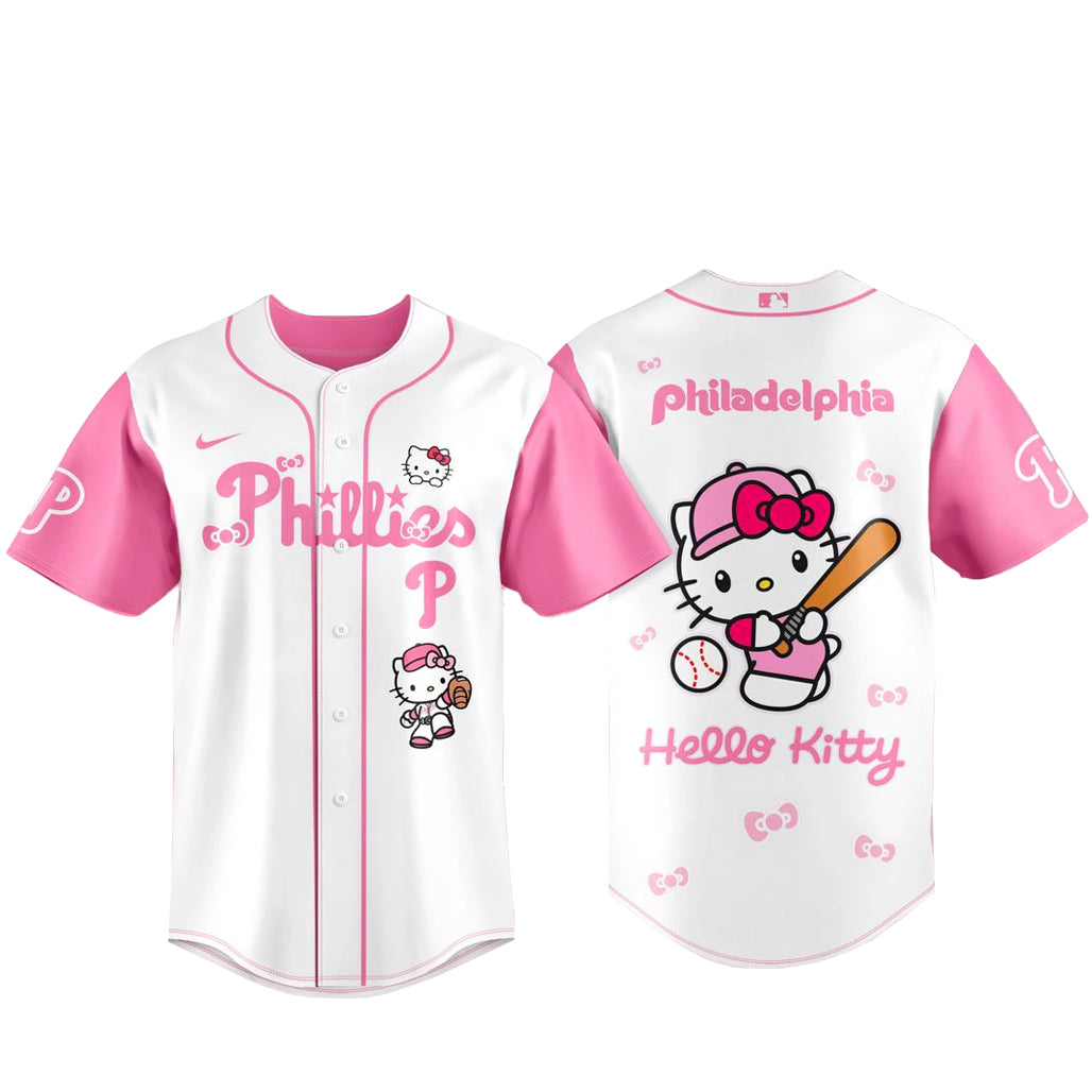 Philadelphia Phillies x Hello Kitty 2026 Pink Baseball Jersey