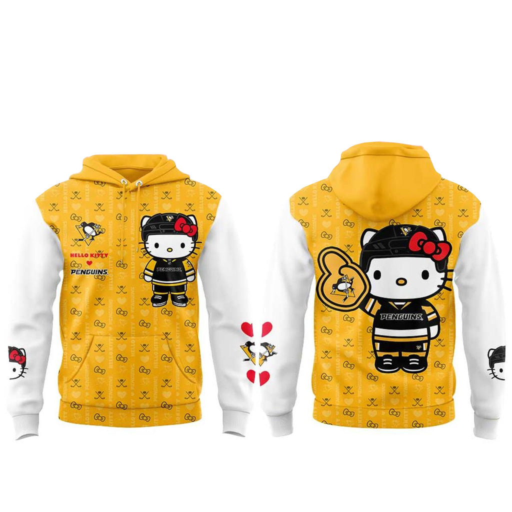 Pittsburgh Penguins x Hello Kitty Night 2026 Graphic Shirt for Hockey and Hello Kitty Fans