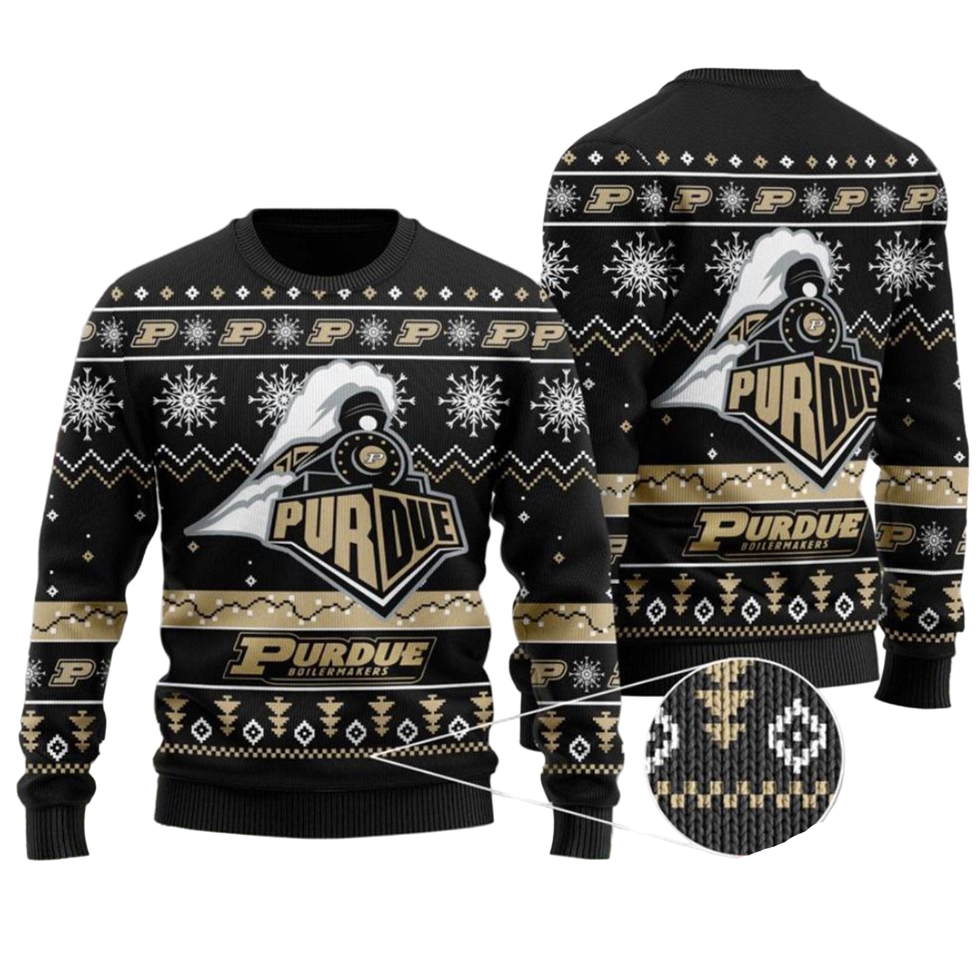Purdue Boilermakers Football Ugly Christmas Sweater, All Over Print Sweatshirt