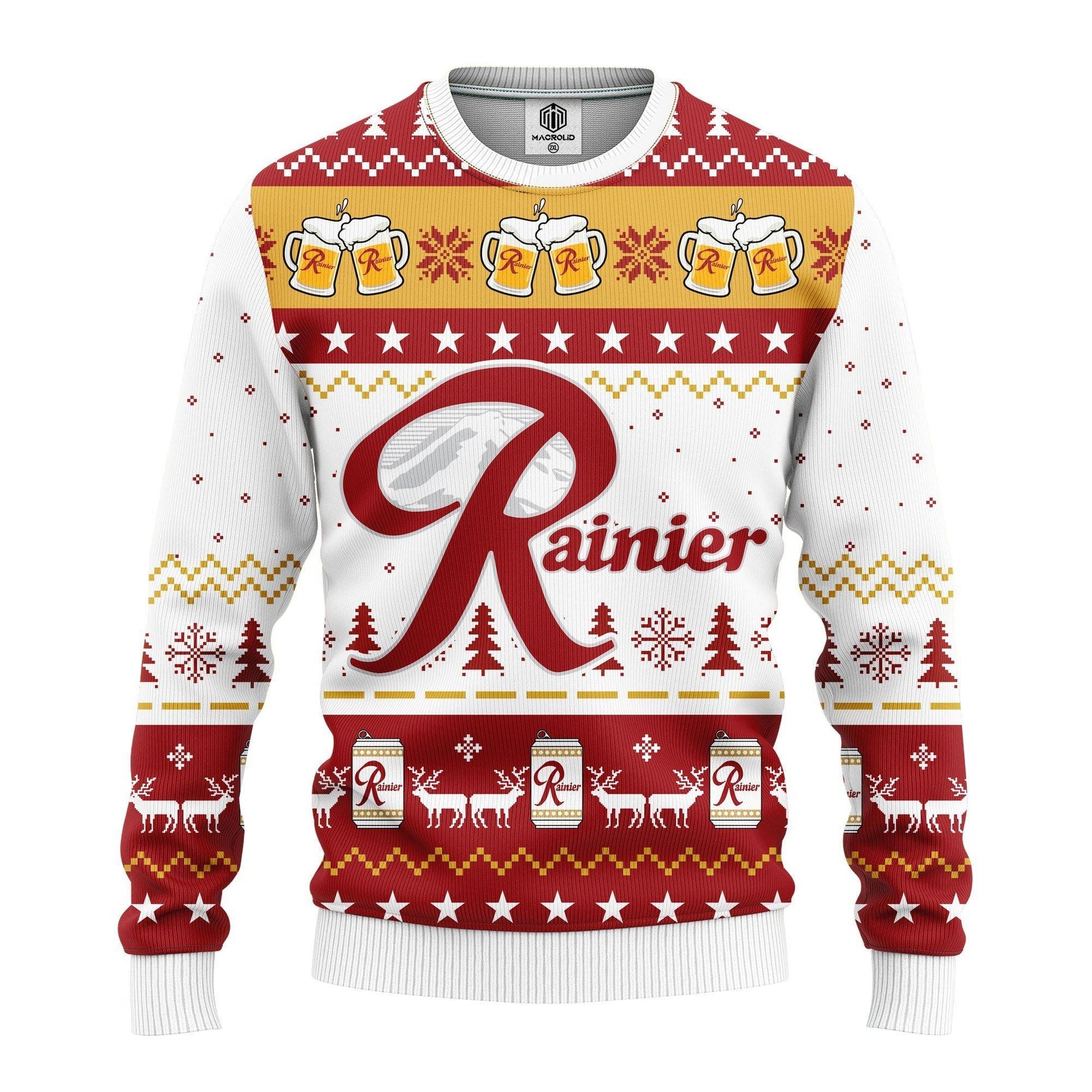 Rainier Beer Merry Xmas Gifts Ugly Christmas Sweater
