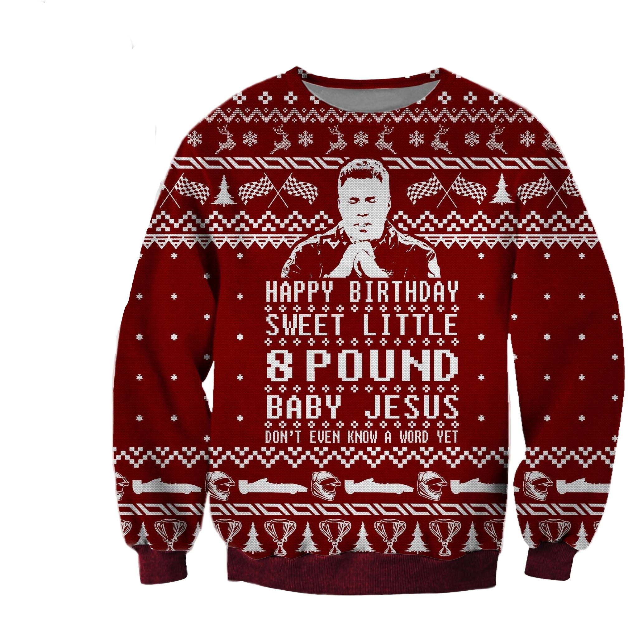 Ricky Bobby Ugly Christmas Sweater, All Over Print Sweatshirt