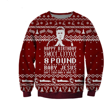 Ricky Bobby Ugly Christmas Sweater, All Over Print Sweatshirt
