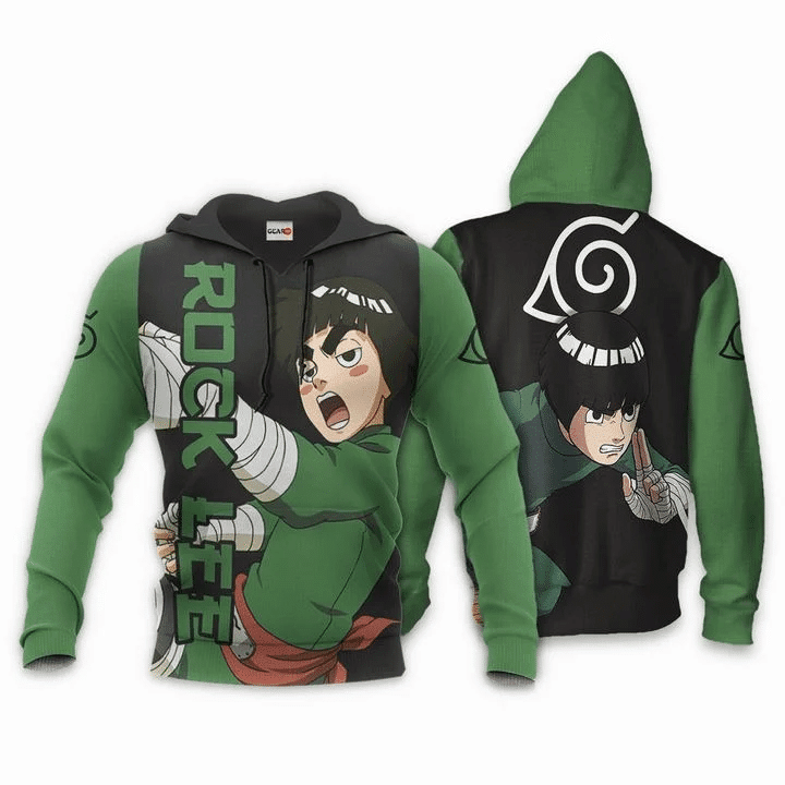 Rock Lee Naruto Anime Manga For Men And Women 3d Hoodie Zip Hoodie