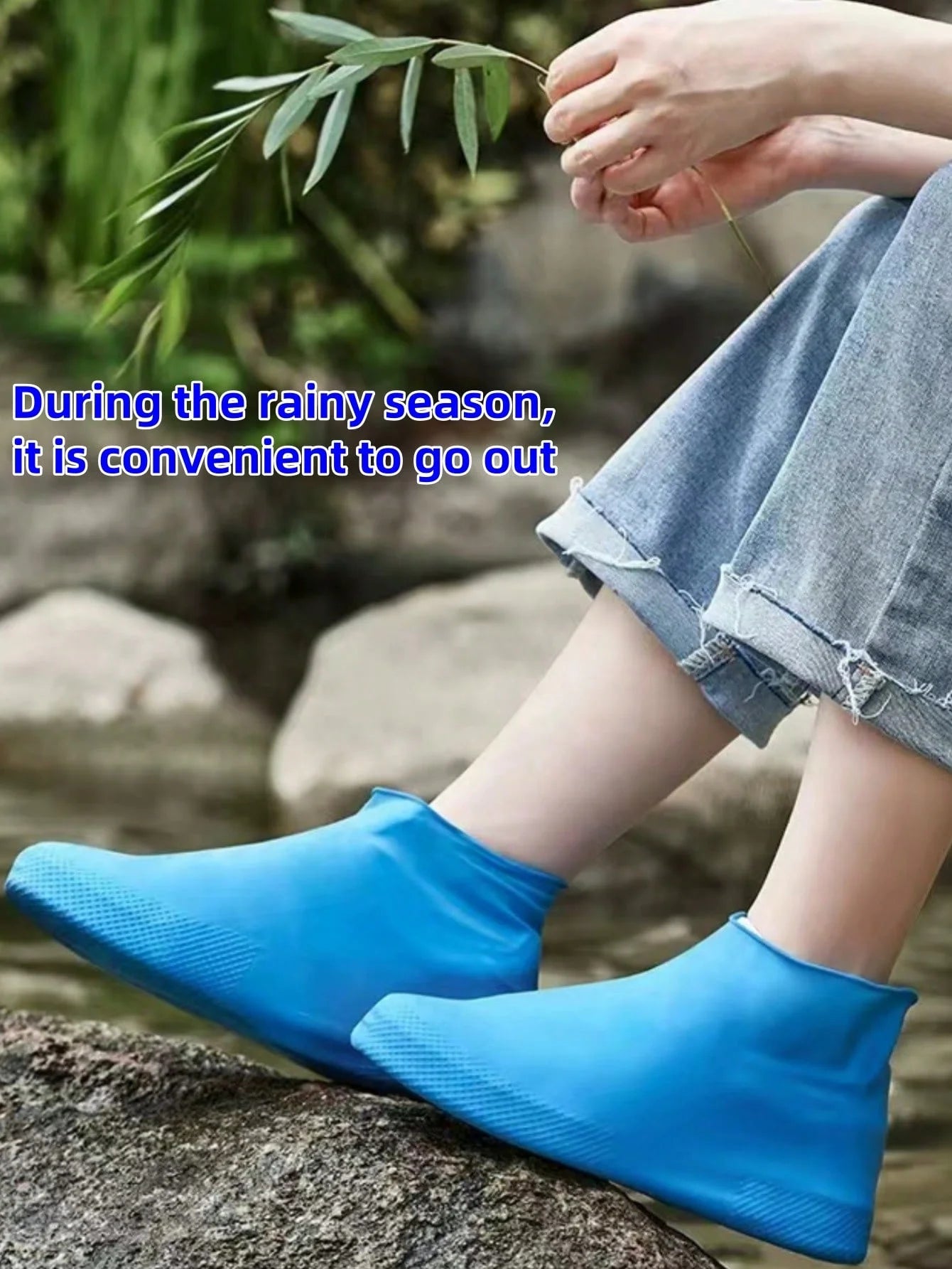 1 Dual Rubber Waterproof Rain Boot Covers Reusable And Non Slip Suitable For Rainy Days To School Office Home Traveling