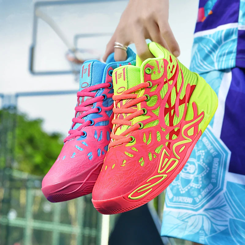 Mens Basketball Shoes Lightweight Comfortable Summer Fitness Training Shock-absorbing High-top Casual Walking Shoes for Men