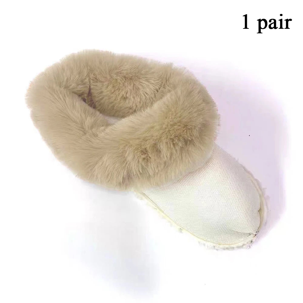 1 Pair Winter Warm Plush Insoles Inserts Removable Plush Liner Shoes Insoles Furry Sleeve For Clogs Slippers Lined Shoes Cover