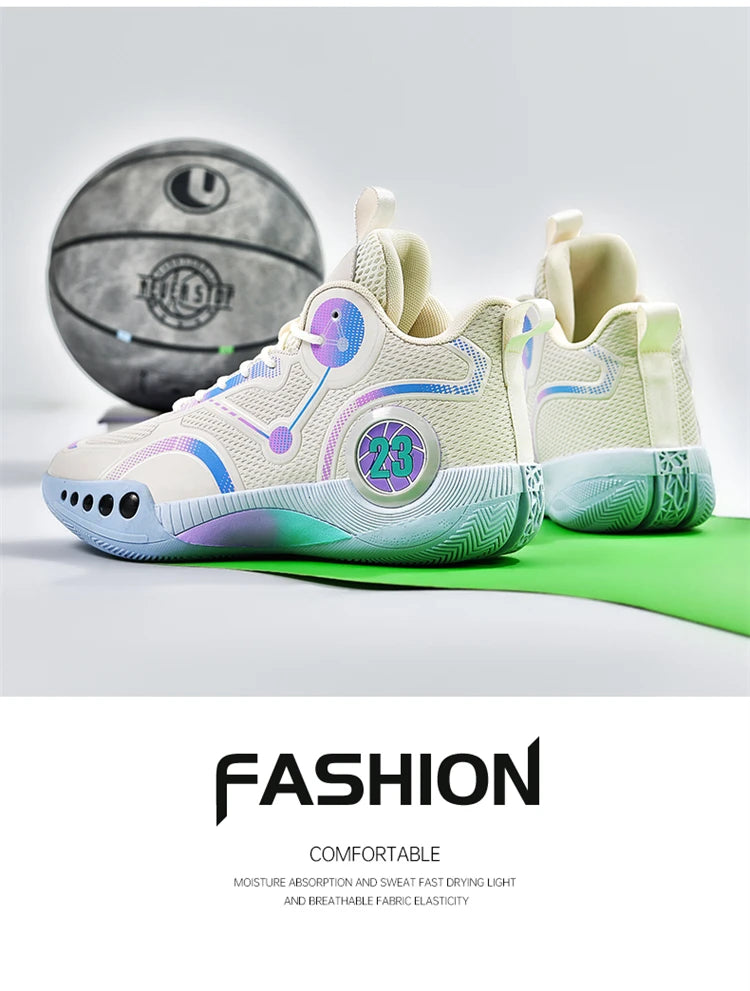 Men's Basketball Shoes Breathable Cushioning Non-Slip Wearable Sports Shoes Gym Training Athletic Basketball Sneakers for Women