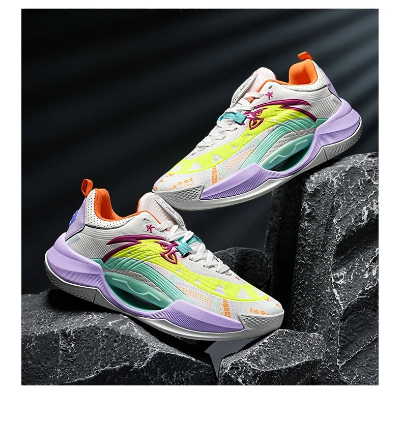 Reflective Basketball Shoes Original Shoes Basketball Sneakers Outdoor Rubber Anti Slip Sports Training Shoes Male