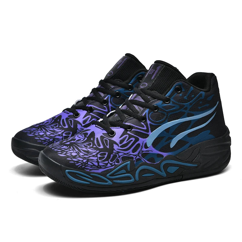 Mens Basketball Shoes Lightweight Comfortable Summer Fitness Training Shock-absorbing High-top Casual Walking Shoes for Men