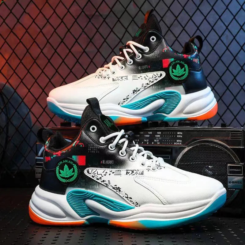 Men’s High-Top Basketball Shoes – Breathable Outdoor Sport Sneakers
