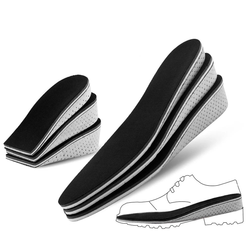 2-4cm Memory Foam Insoles for Shoes Men Height Increase Templates Breathable Sweat-absorbent Insoles for Feet Running Accessorie