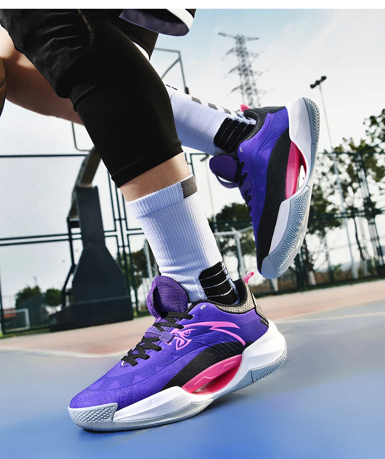 Reflective Basketball Shoes Original Shoes Basketball Sneakers Outdoor Rubber Anti Slip Sports Training Shoes Male