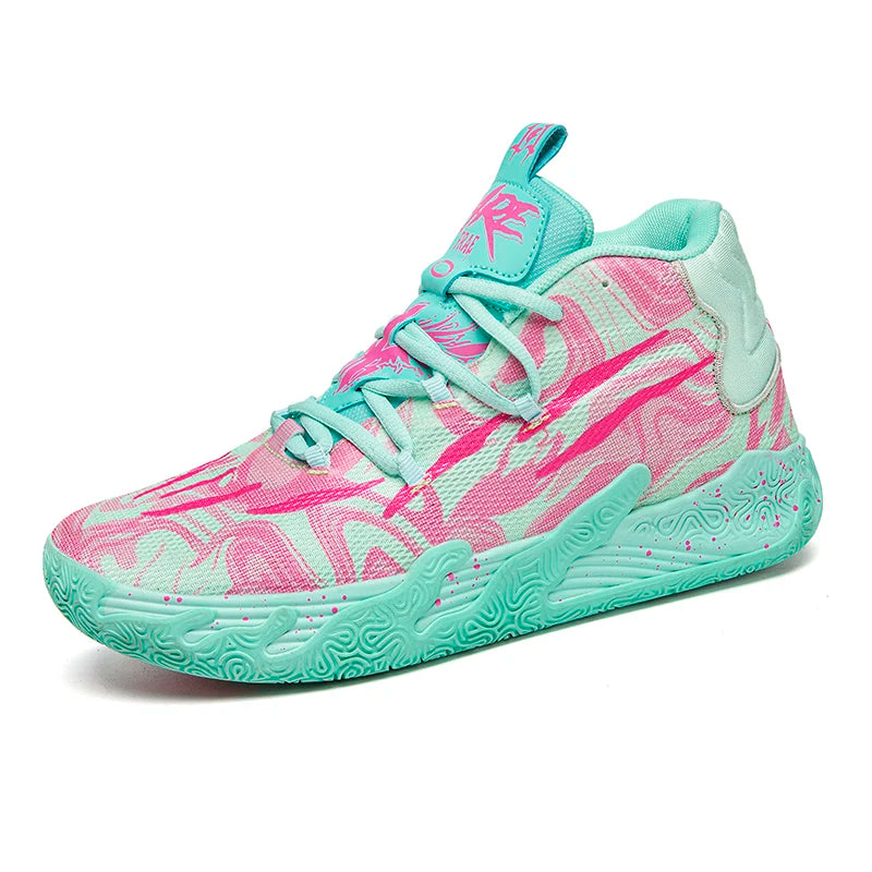 High-Top Basketball Sneakers – Breathable Cushioned Sports Shoes