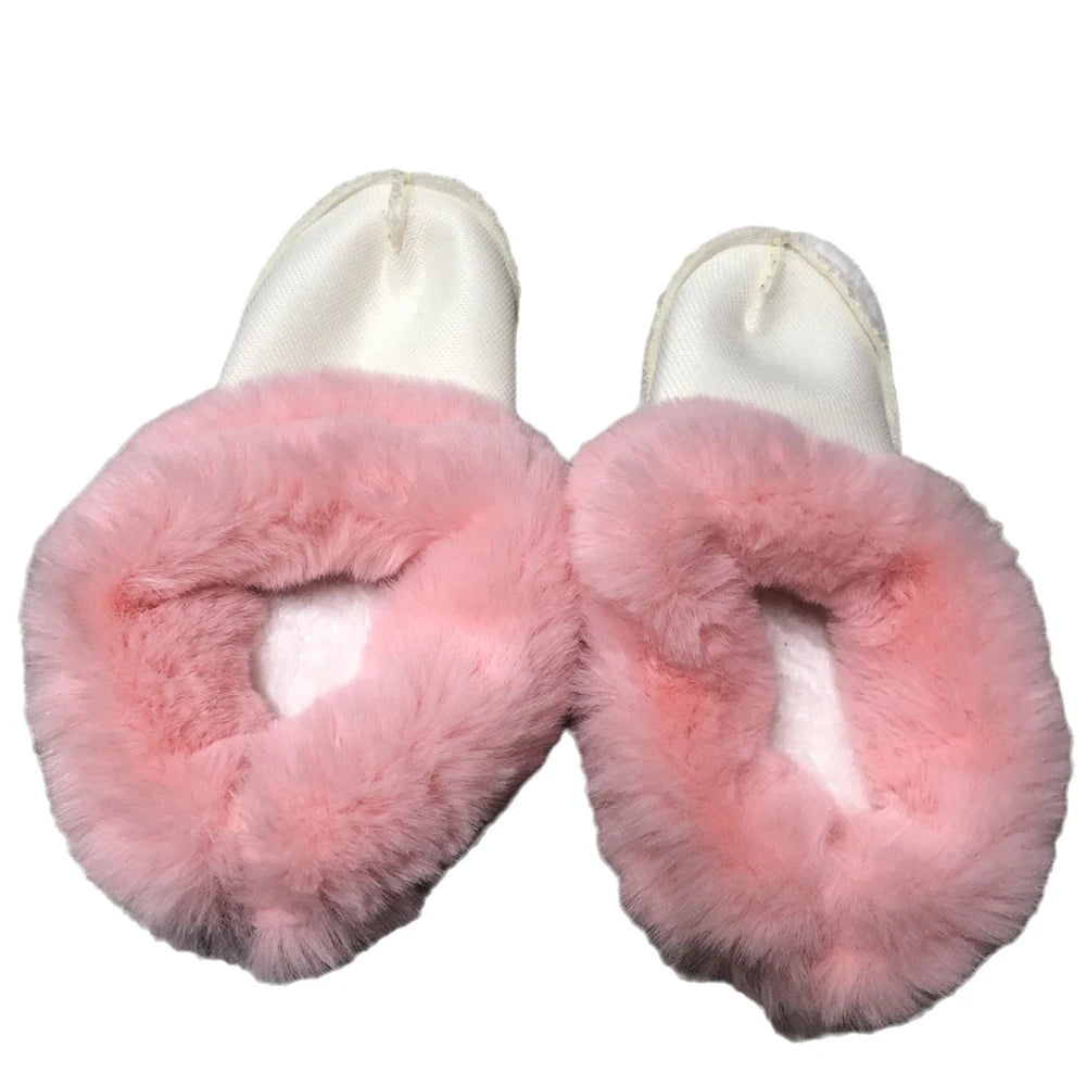 1 Pair Winter Warm Plush Insoles Inserts Removable Plush Liner Shoes Insoles Furry Sleeve For Clogs Slippers Lined Shoes Cover