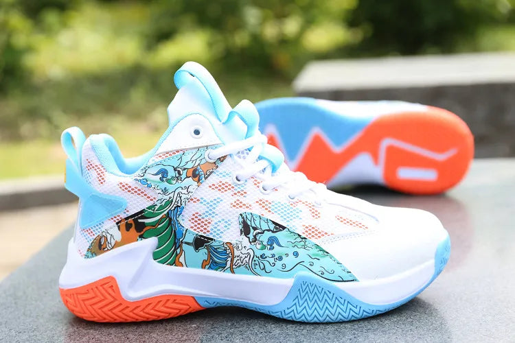 Men’s High-Top Basketball Shoes – Lightweight Cushioned Sneakers for Outdoor Training