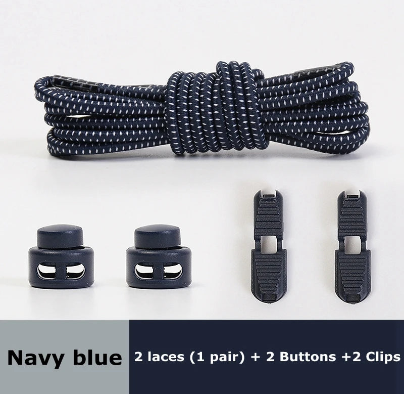 Round Shoe Laces Elastic No Tie Shoelaces Plastic Lock Suitable For All Sports Shoes Accessories Lazy Shoe Lace Rubber band