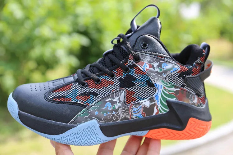Men’s High-Top Basketball Shoes – Lightweight Cushioned Sneakers for Outdoor Training