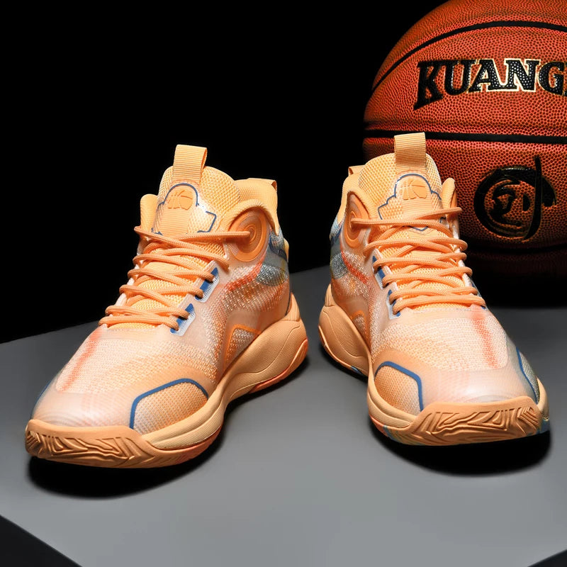 Men’s Mid Basketball Shoes – Non-Slip, Cushioned Outdoor Workout Sneakers