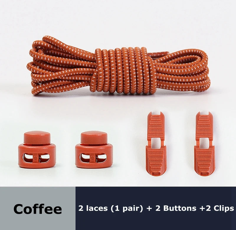 Round Shoe Laces Elastic No Tie Shoelaces Plastic Lock Suitable For All Sports Shoes Accessories Lazy Shoe Lace Rubber band