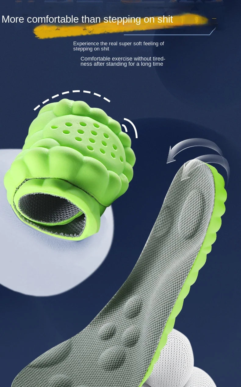 High Elasticity Latex Sport Insoles Soft Shoe Pads Arch Support Orthotic Insoles Breathable Deodorant Shock Absorption Cushion