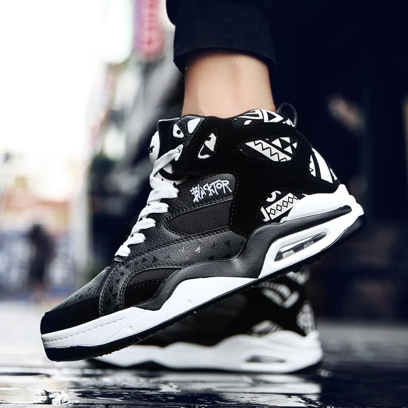 Mens Basketball Shoes Air Cushion Sports Shoes Outdoor Non-Slip Wearable Athletic Male Running Shoes Boys Sneakers