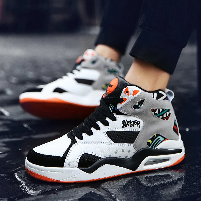Mens Basketball Shoes Air Cushion Sports Shoes Outdoor Non-Slip Wearable Athletic Male Running Shoes Boys Sneakers