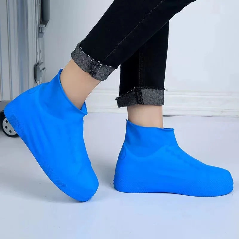 1 Dual Rubber Waterproof Rain Boot Covers Reusable And Non Slip Suitable For Rainy Days To School Office Home Traveling