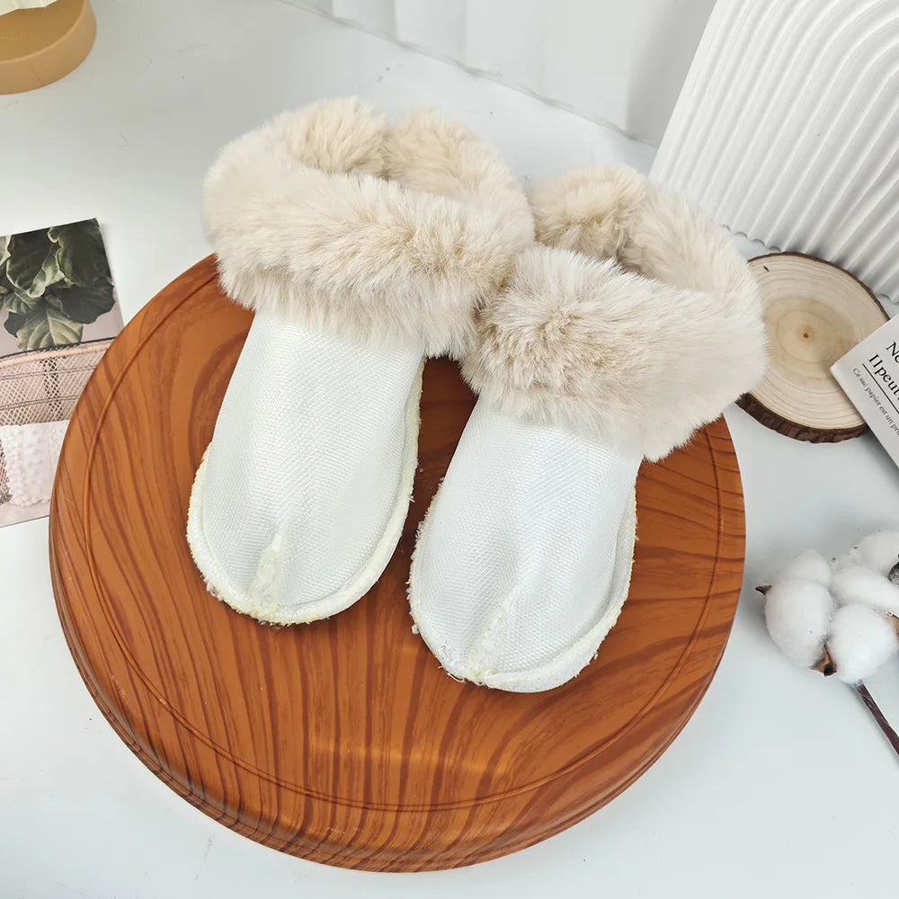 Pair Hole Shoes Plush Liner Winter Warm Inserts for Slippers Shoe Covers Soft Thickened Fur Lining Detachable Shoe Pads