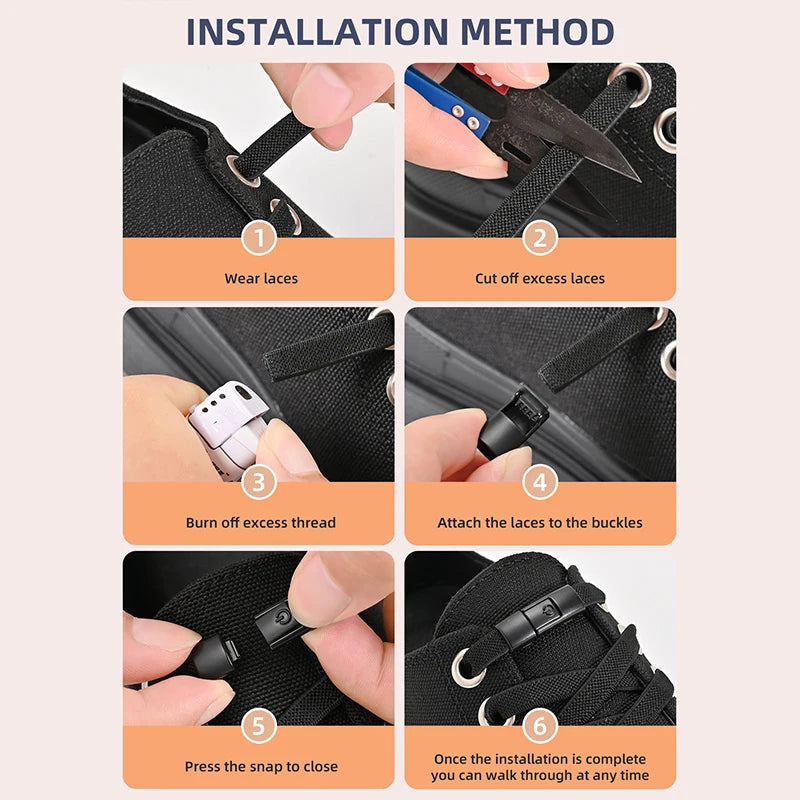 8mm No Tie Shoe Laces Press Lock Shoelaces Without Ties Elastic Laces Sneaker Adult Widened Flat Shoelace for Shoes